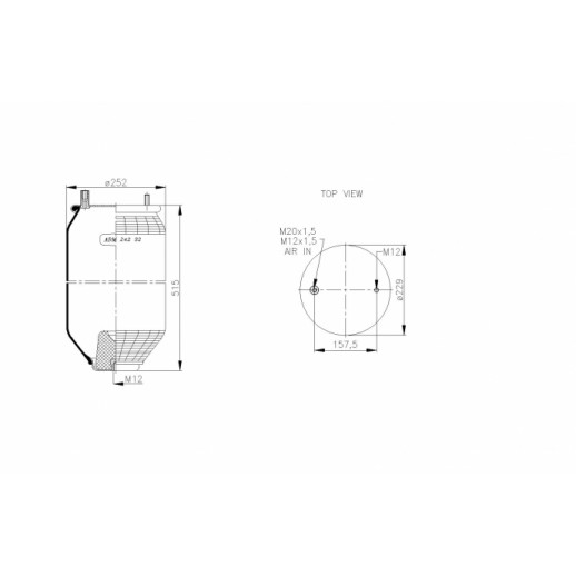 Цена пневморессоры ABM24232A ABM 242 32 A