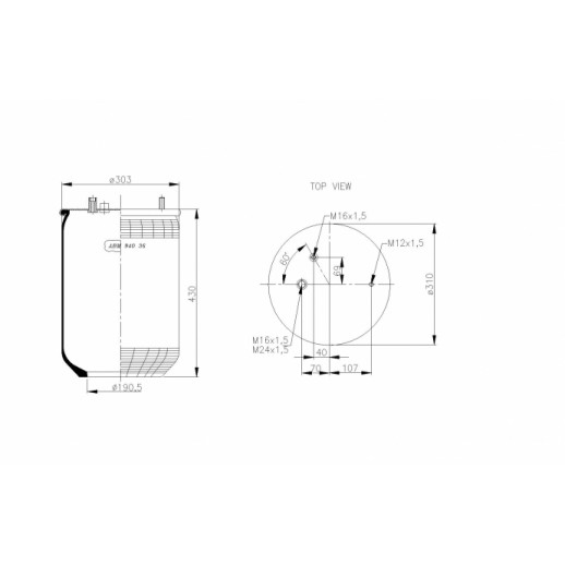 Цена пневморессоры ABM94036C ABM 940 36 C
